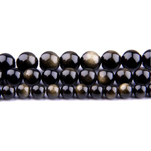 Obsidiano (Auksinio) karoliukai 8mm