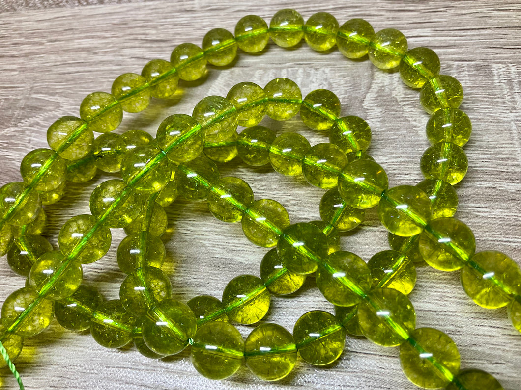 Natūralus kvarcas Peridoto spalvos 10mm